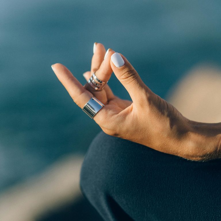 Women hand meditating